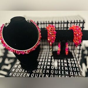 ♥️🩷 BUNDLE- SASSY JONES🩷♥️ CHOKER, HOOP EARRINGS and TWO BRACELETS 🩷♥️